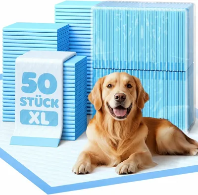 Powools PIPI Hundematten, 86 x 71 cm, 6-Schicht Welpenpads, Packung 50 | Extra Large Größe, 6-Schicht Saugtechnologie, lecksicher