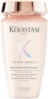 Kérastase Gloss Absolu Bain Crème Hydra-Glaze - Shampoo para Cabelos com Frizz Intenso, Brilho e Suavidade com Ácido Glicólico - 26% de Desconto