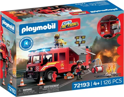PLAYMOBIL Fire Engine Toy with Lights and Sound