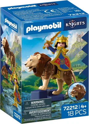 PLAYMOBIL Knights Lion Battle Set with Armored Lion & Golden Knight