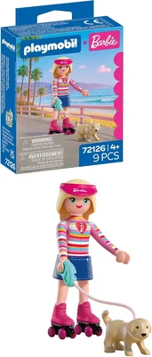 PLAYMOBIL Barbie Malibu Rollschuhset 72126 mit Barbie, Taffy-Hund und Umwandelbaren Turnschuhen für Kinder ab 4 Jahren - Best Deal