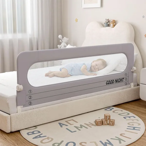 Toddler Bed Rails for Baby, 70.8in Foldable Bed Rail for Toddlers, Portable Baby Bed Rails Guard Bumper for Twin, Queen, King, Full Size Beds