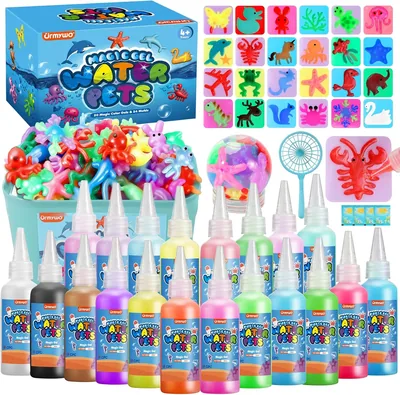 Aqua Gelz 3D Magic Water Elf Kit: 20 Gels y 24 Moldes para Manualidades, Niños Creativos, Juegos Educativos
