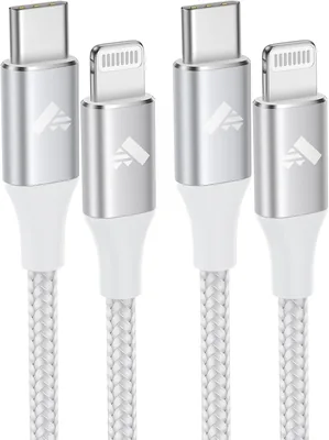 كابل شحن أيفون Lightning إلى USB C من أيونوس 2 متر، عبوة مزدوجة - شهادة Apple MFi