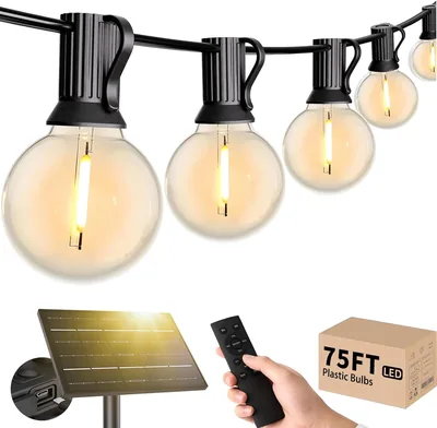 Dotrvmp Outdoor Solar Glühwürmchen, 22 m IP65 Wetterfeste Solarglühlampen mit Fernbedienung