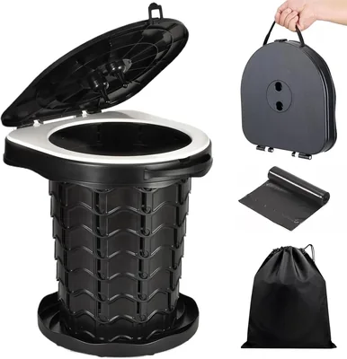 Kalbigro Camping Toilet 220 kg, Vouwbaar met 10 Toilettasjes - 83% Korting