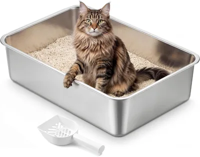 Feandrea Gabbia per Gatti in Acciaio Inox, Telaio Aperto con Paletta, Antiaderente, Senza Odori, Facile da Pulire, XL, 60 x 40 x 15 cm - Sconto 15%