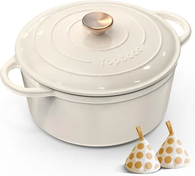 Gusseisen Topf Brotbacken - 26cm Dutch Oven Brotbackform mit Deckel, Emaille Brottopf