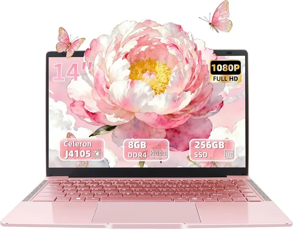 Fsjun 14" Rose gold Laptop Computer