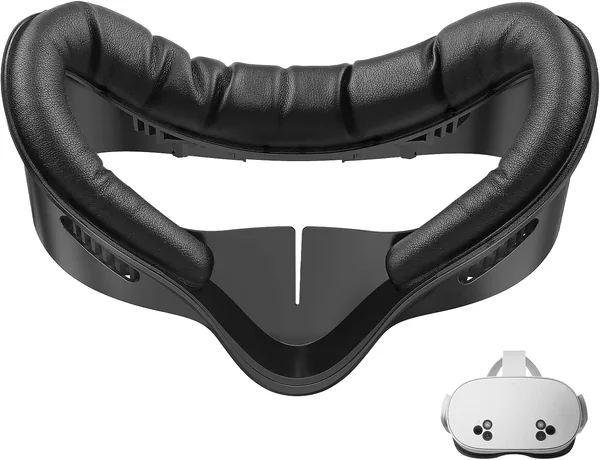 Face Pad for Meta Quest 3S Facial Interface for Oculus Quest 3S Accessories Vr Face Cover Replacement with Sweet-Proof PU Leather Foam Cushion Black