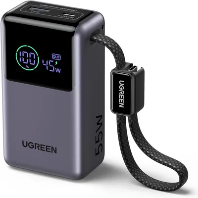 Power bank UGREEN 55W, 10000mAh z kablem, HyperCharge dla Xiaomi, szybkie ładowanie PD 45W, kompatybilny z iPhone'em - Najlepsza oferta