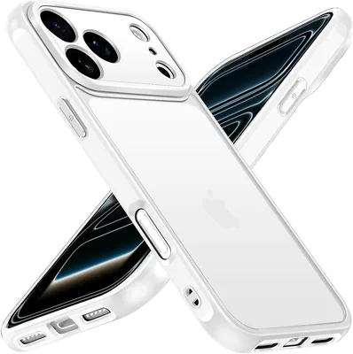 ivoler White Matte Case för iPhone 17 Pro - Militärskyttad, Shockproof, Transparent Baknät - Best Price