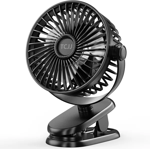 TCJJ Portable Clip on Fan, Rechargeable Pram Fan, USB Desk Fans With TYPE-C Port
