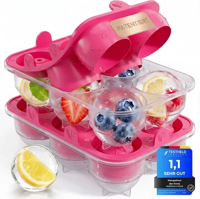 Nachbar's Friend® Pinke Eisball-Form XL Set von 2 - Stylische patentierte Eistray für Cocktails, aromatisiertes Wasser und Eiskaffee | Best Deal