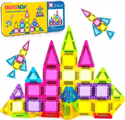 Blocos de Montar Magnéticos Construção 38 Peças - Educativo e Divertido