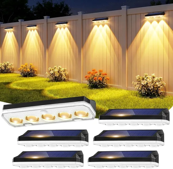 Wonkelly Solar Fence Lights Outdoor