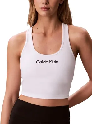 Calvin Klein Womens Performance Logo Low Impact Longline Sports Bra