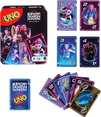 Jeu de cartes Mattel Games UNO Netflix Kpop Démons Chasseurs Inspiré du Film Honmoon Règle d'Or Spéciale pour Enfants, Adolescents et Adultes