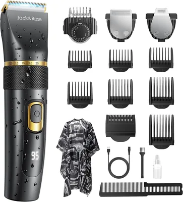 Jack&Rose 3-in-1 Haartrimmer & Barttrimmer kabellos mit Keramikmesser, IPX6 wasserfest, wiederaufladbar