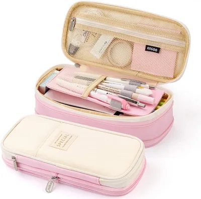 Lapicera Estuche Escolar Expandible Gran Capacidad para Lápices Rosa | Diseño Expandible con Gran Capacidad, Múltiples Bolsillos