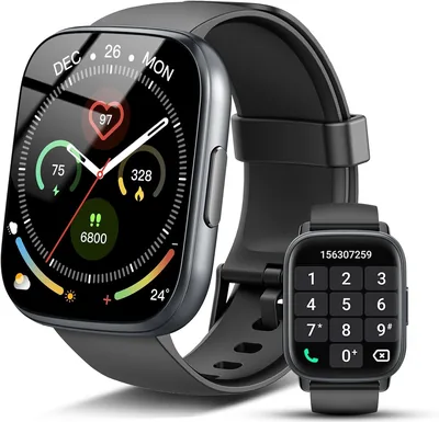 Smart Watch Hombres y Mujeres, 1.95 Pulgada HD Smartwatch con Llamadas Bluetooth, Nuevo Reloj Inteligente con Monitor de Frecuencia Cardíaca/Monitor de Sueño/P