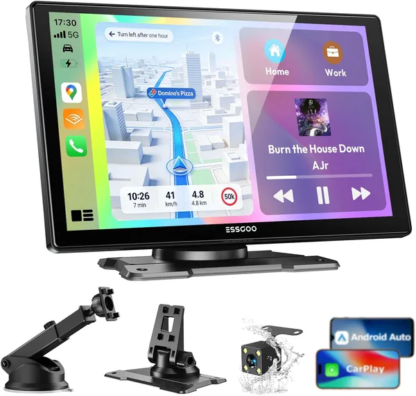ESSGOO Carplay Screen Car with Rearview Camera