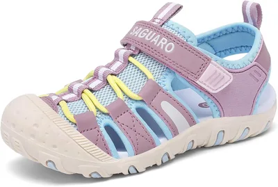 SAGUARO Girls Summer Sandals Closed Toe Lightweight Breathable Outdoor Shoes 8-5 Best Deal