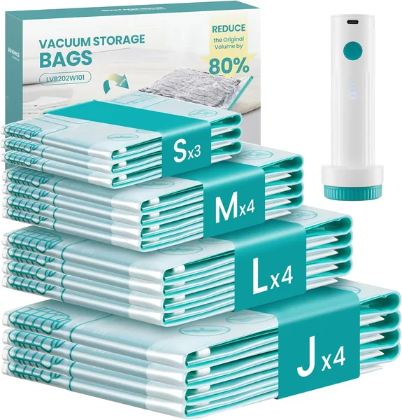 SONGMICS Vacuum Bags with Rechargeable and Portable Electric Pump