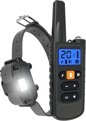 Coller d'entraînement pour chien Meloive rechargeable, portée 3000 m, avec mode vibration, son, choc statique et lumière - IPX67 Étanche
