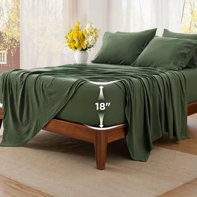 Bedsure Olive Green Queen Sheet Set 5% Off
