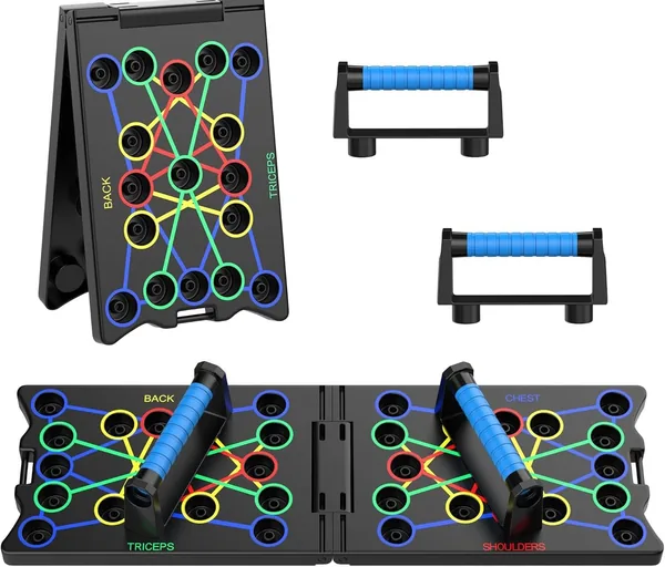 Foldable Push Up Board Portable Push Up Board Multifunction Fitness Device for Full Body Workout Effective Push Up Handles for Home Gym Muscle Building