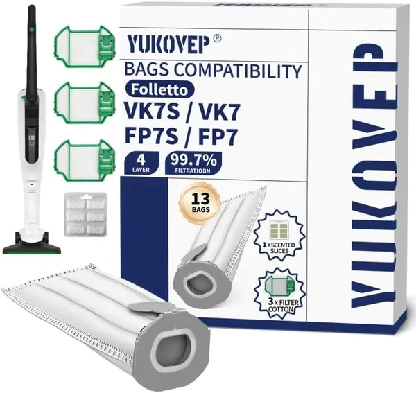 13 Compatible Kobold Bags Vk7s Vk7 Fp7s Fp7, 3 Engine Filter