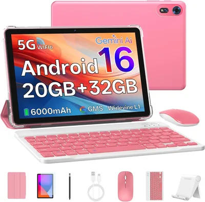 10 Inch Android Tablet 65% Off - Pink Keyboard Tablet