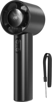 Luxvano Draagbare Handventilator - 1-199 Snelheden, LED-display, Tot 13 uur Gebruik, USB Opladbaar, Voor Binnen en Buiten, Reizen, Make-up