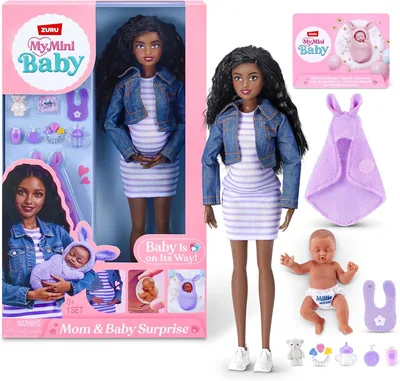 Mi Pequeña Sorpresa Mamá y Bebé (Nicky) de ZURU | Muñeca de Juguete Mini de Embarazo con Accesorios para Bebés recién Nacidos