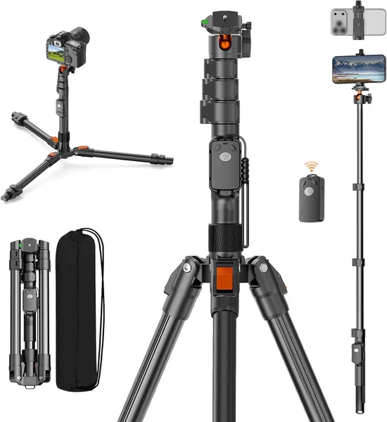 XXZU 191 cm Dreibein Kamera Stativ mit Fernauslöser, Smartphone Stativ aus Aluminium für Mobiltelefone - Best Deal