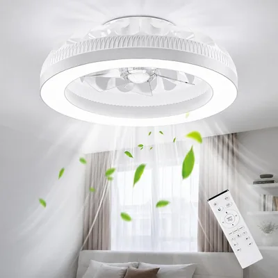 Ventilatore da soffitto Ateroll con luce, 48 cm, dimmabile RGB, telecomando, timer, 6 velocità
