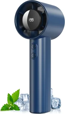 LEBKOVL USB Mini Handgehalt Ventilator - 199 Stufen Geschwindigkeitsregelung Digitaler Fan mit Lanyard, Hohe Luftgeschwindigkeit, Leichtgewichtig - Best Deal