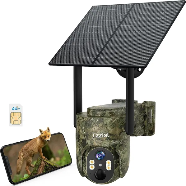 Tzziel 4G Outdoor Solar Surveillance Camera