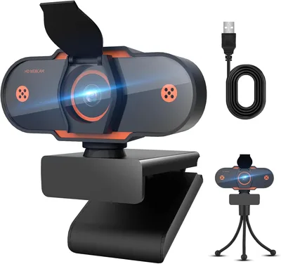 Webcam con Micrófono HD 1080p, Enfoque Automático, Privacidad, USB para PC/Mac