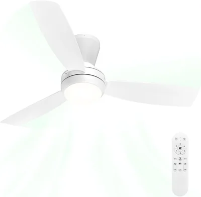 Ventilateur de plafond silencieux Airwit avec LED, 106 cm, 3 pales à clipser, luminaire de plafond dimmable avec télécommande pour chambre