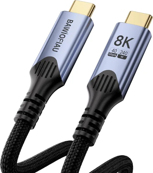 240 W USB C to USB C Cable 40 Gbps PD3.1 Fast Charging Cable Compatible with Thunderbolt 4