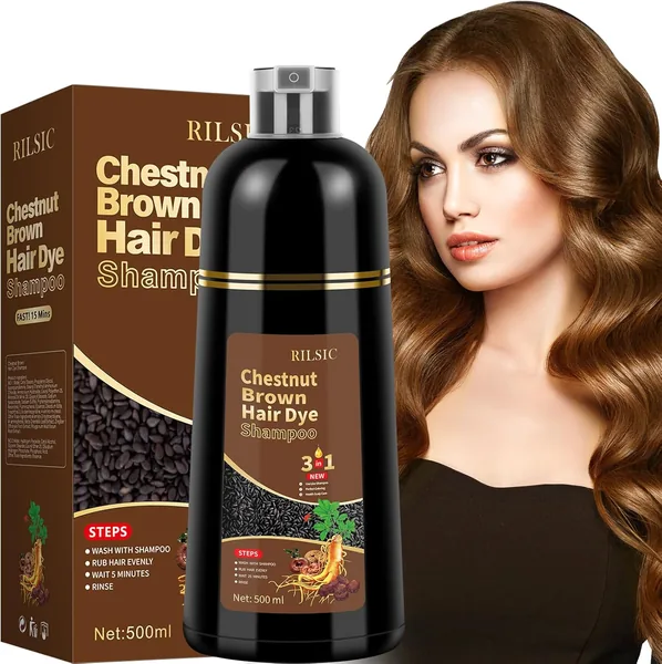 Hair Dye Shampoo 3-in-1 Chestnut Brown (500ml) - 10% Off