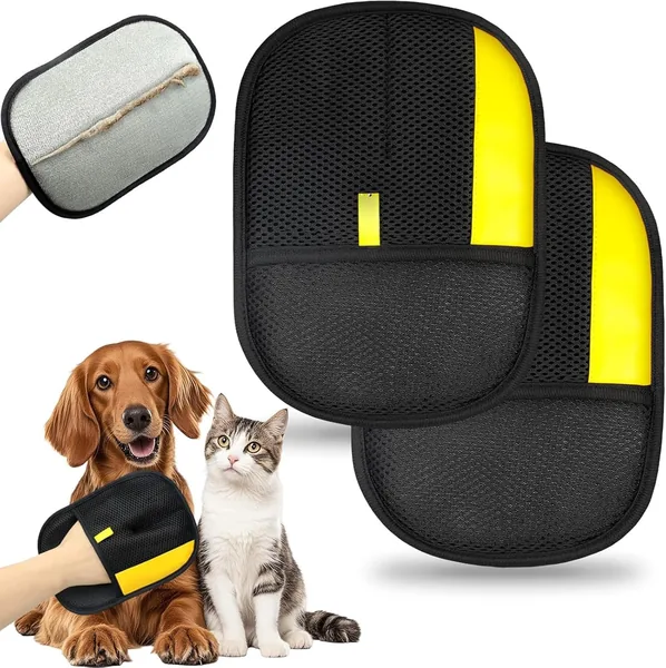 2 Pcs Magnetic Fur Gloves for Dogs and Cats