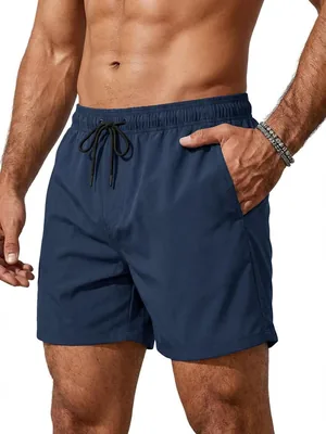 Shorts de bain Runcati pour homme, séchage rapide, couleur solide, élastique avec doublure en mailles et poches fermées