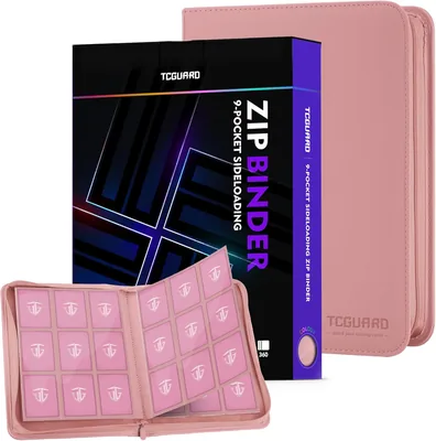 TCGUARD Premium Trading Cards Album voor 360 Kaarten, 9 Zakken Binder met Sleuven, Zip Sluiting en Flexibele Deeltjes