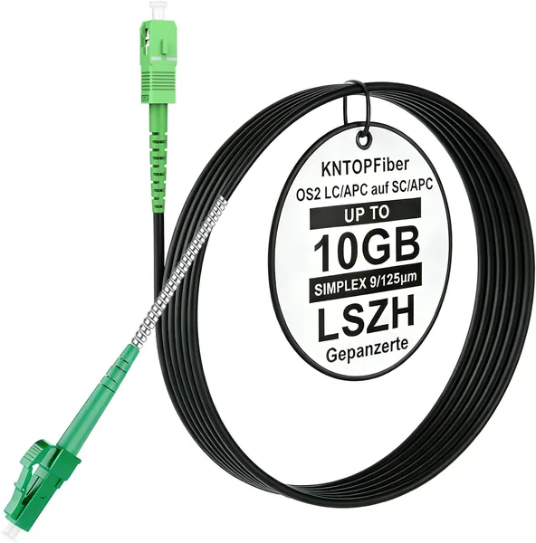 5M Armoured Fibre Optic Cable LC/APC to SC/APC