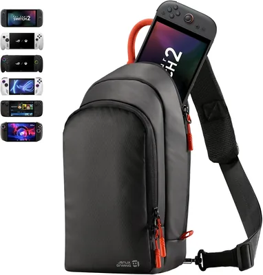 JSAUX Bolsa bandolera para consolas portatiles, gran capacidad | funda de viaje compatible con Switch 2, ROG Xbox Ally X, Ste