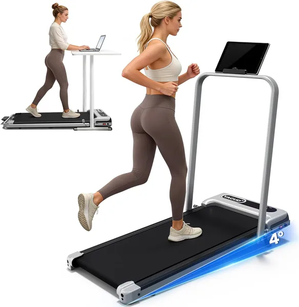Yagud Walking Pad 3 in 1 Treadmill with 8% Incline, 2.5HP Under Desk, 40" x 14" x 43cm