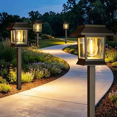 Lámparas de jardín LED solares Nipify, 6 piezas, impermeables IP65, blanco cálido vintage 3000K, luces inalámbricas para césped
